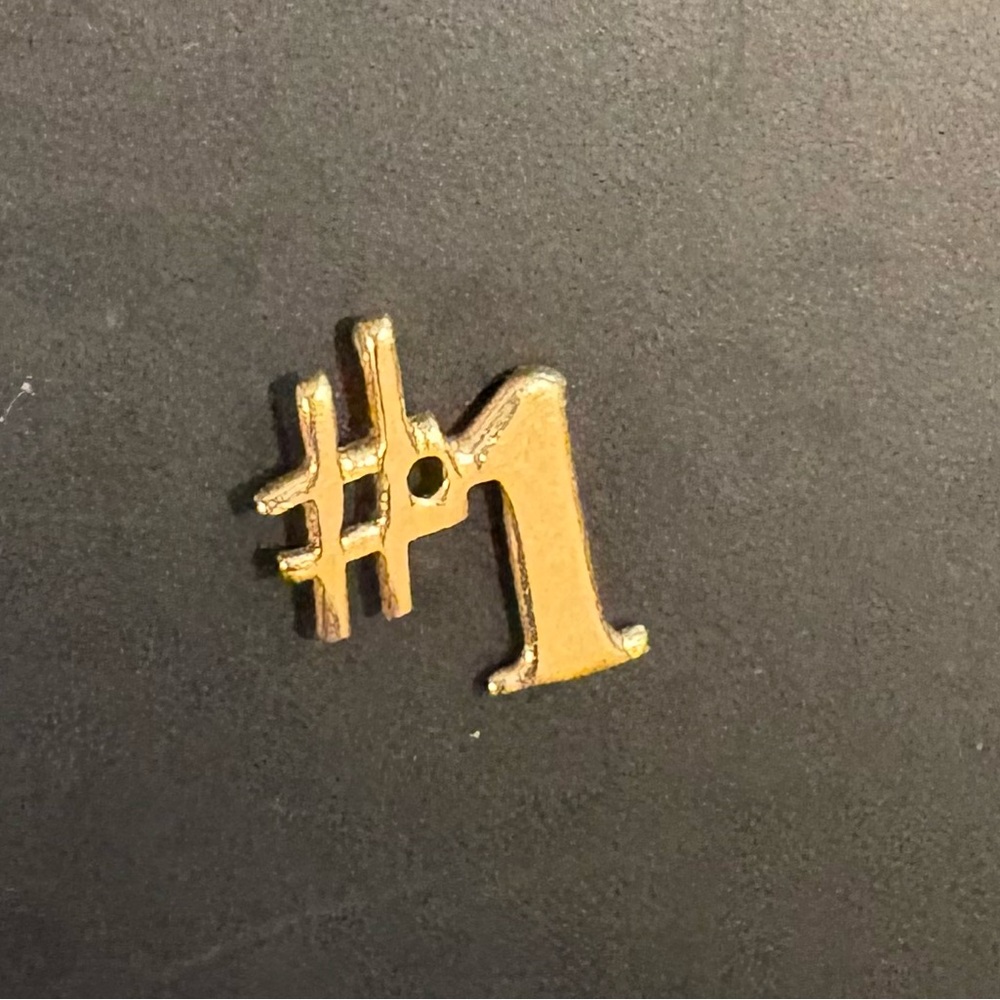 Vintage 14K #1 charm. Dainty, perfect gift for young athlete.